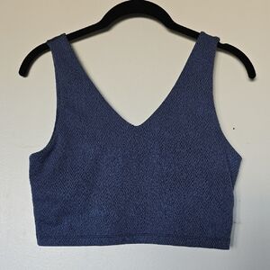 Aerie Indigo Textured Crop Top